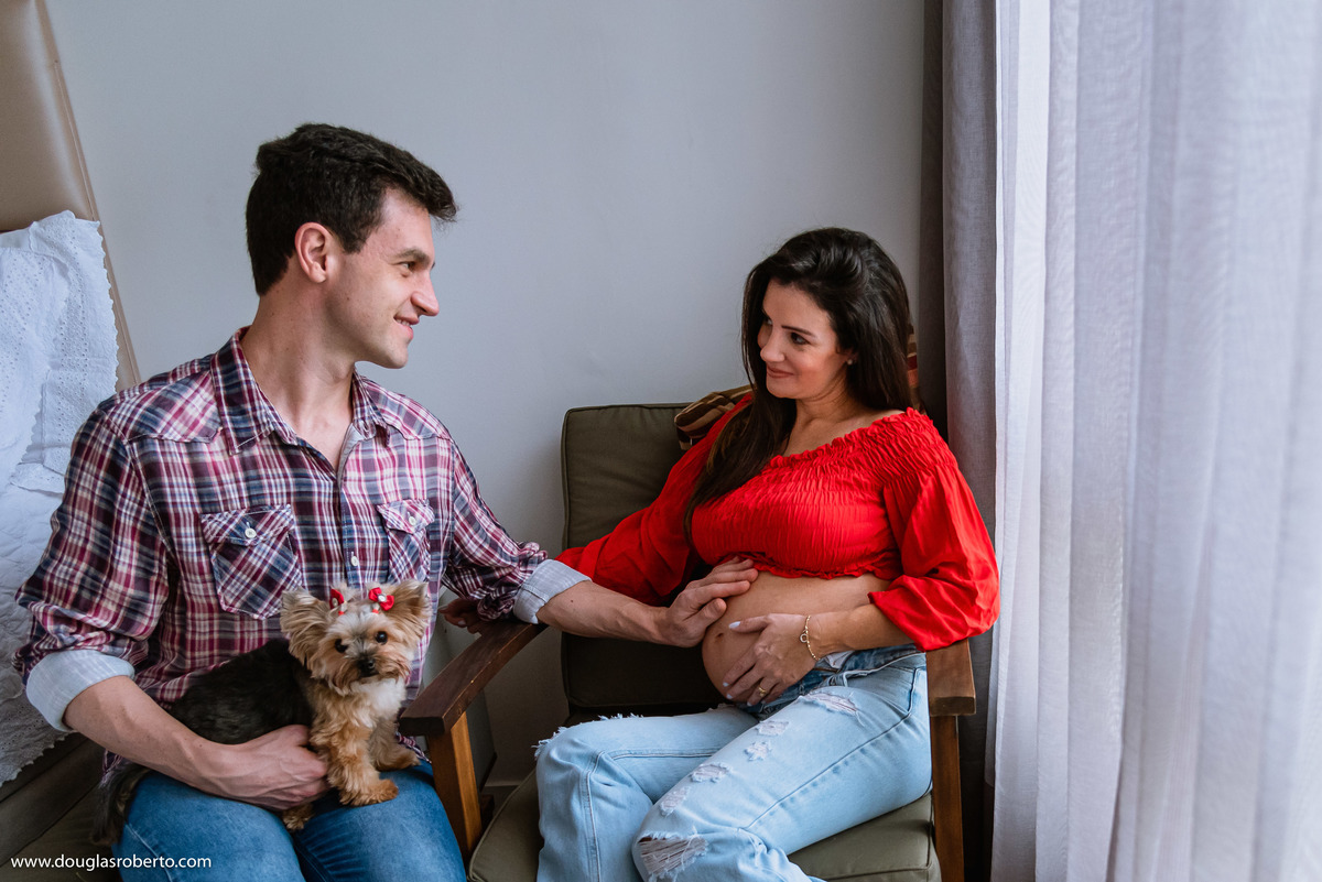 ensaio gestante em casa