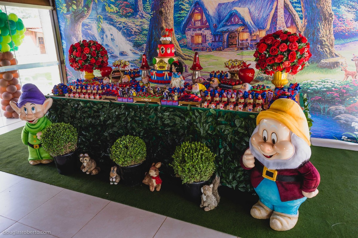 decoração branca de neve