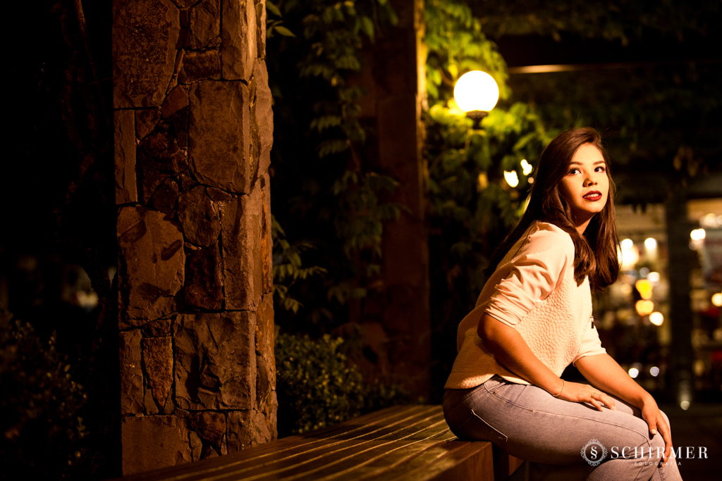 Ensaio feminino ao ar livre canela gramado book 15 anos noite cidade