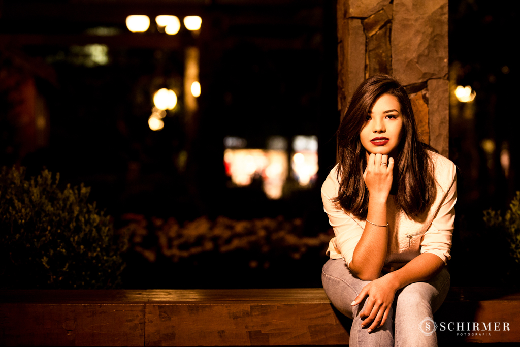 Ensaio feminino ao ar livre canela gramado book 15 anos noite cidade