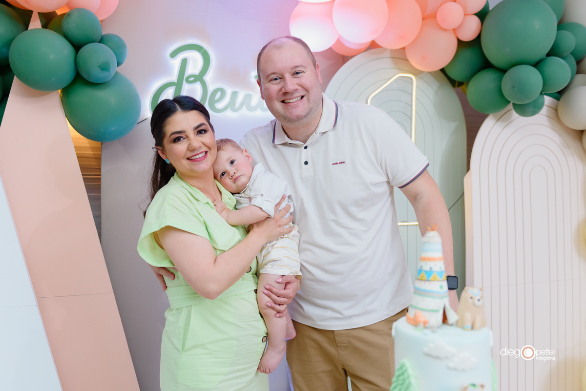 Aniver 1º aninho Bento Soledade/RS com os pais