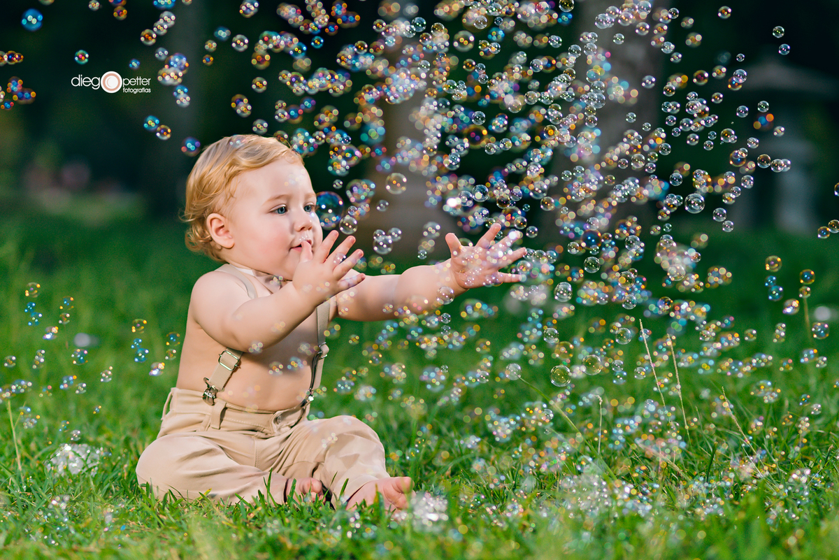 ensaio infantil bebê 1º aninho aniversário redenção porto alegre bolhas de sabão
