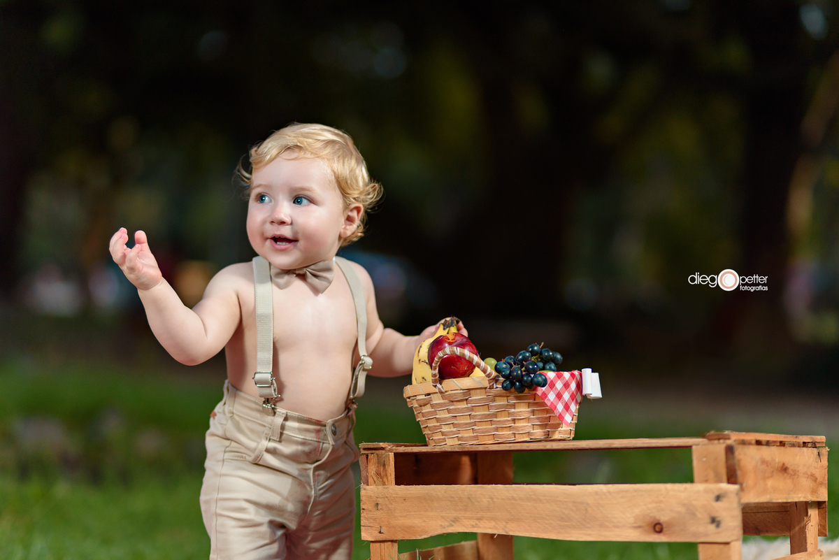 ensaio infantil bebê 1º aninho aniversário em picnic na redenção em porto alegre