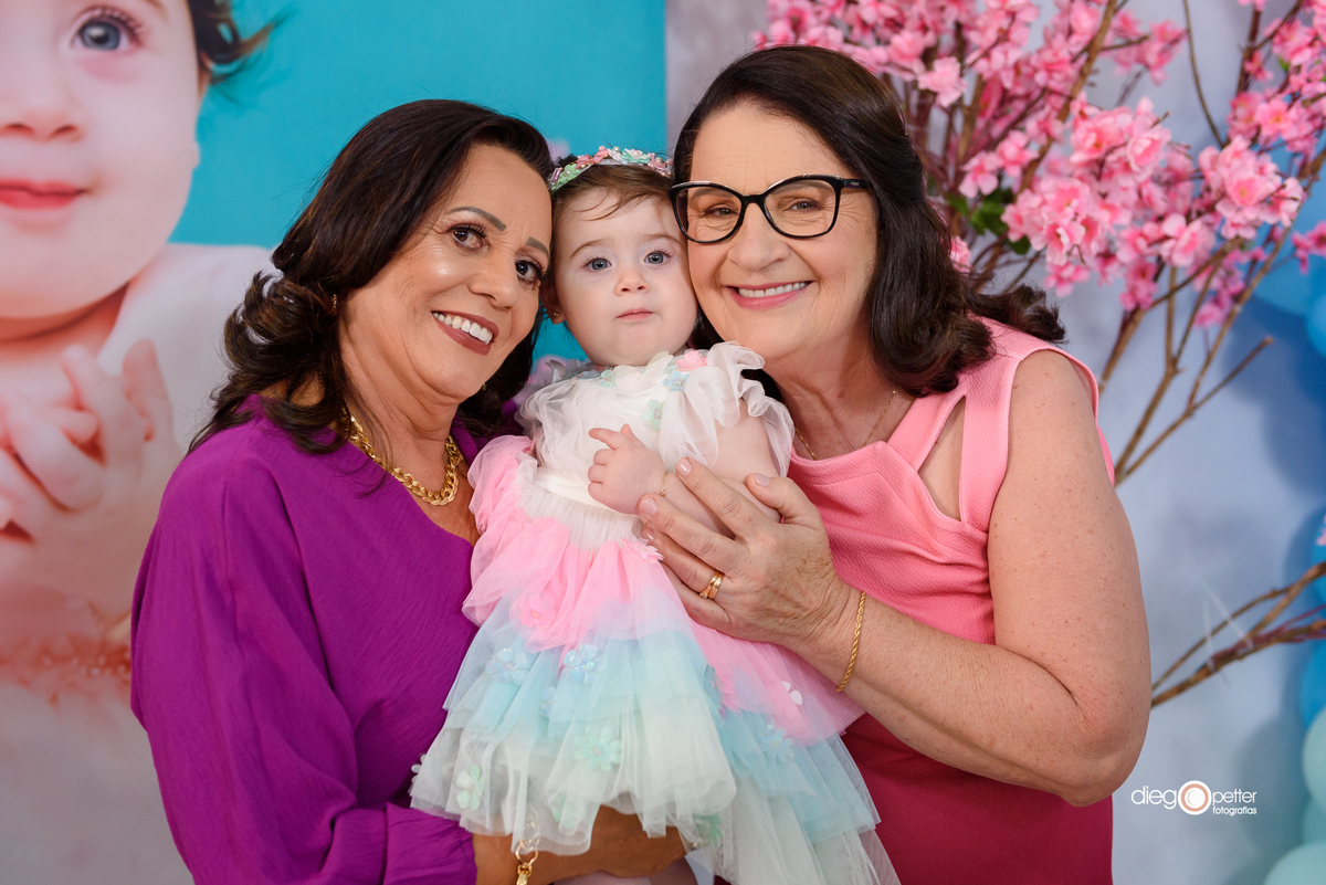 Rafaela 1 aninho aniversário infantil viale soledade com as avós