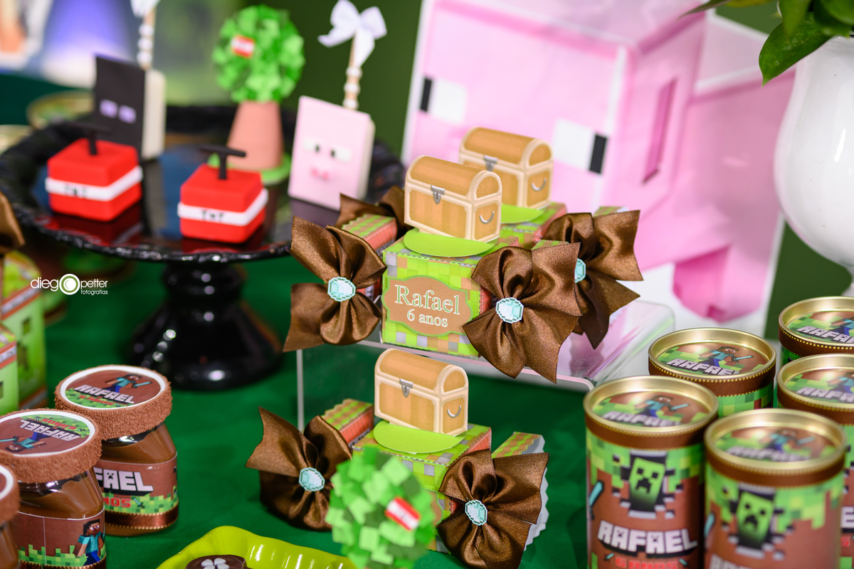 decoração minicraft aniversário