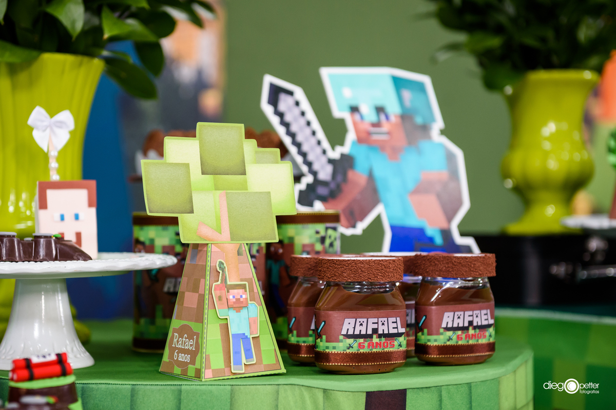 decoração minicraft aniversário