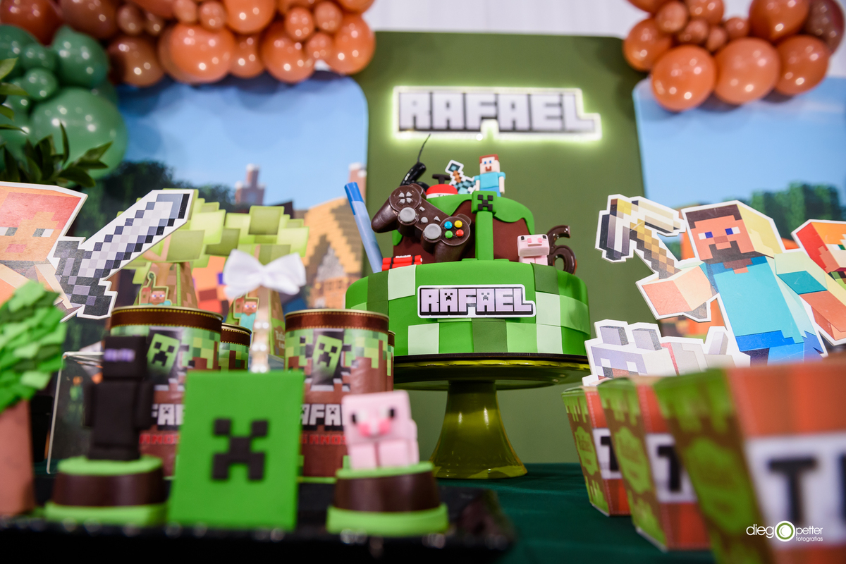 decoração minicraft aniversário