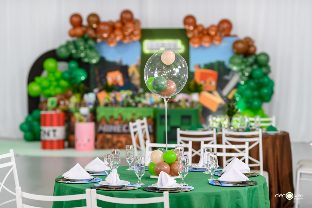 decoração minicraft aniversário
