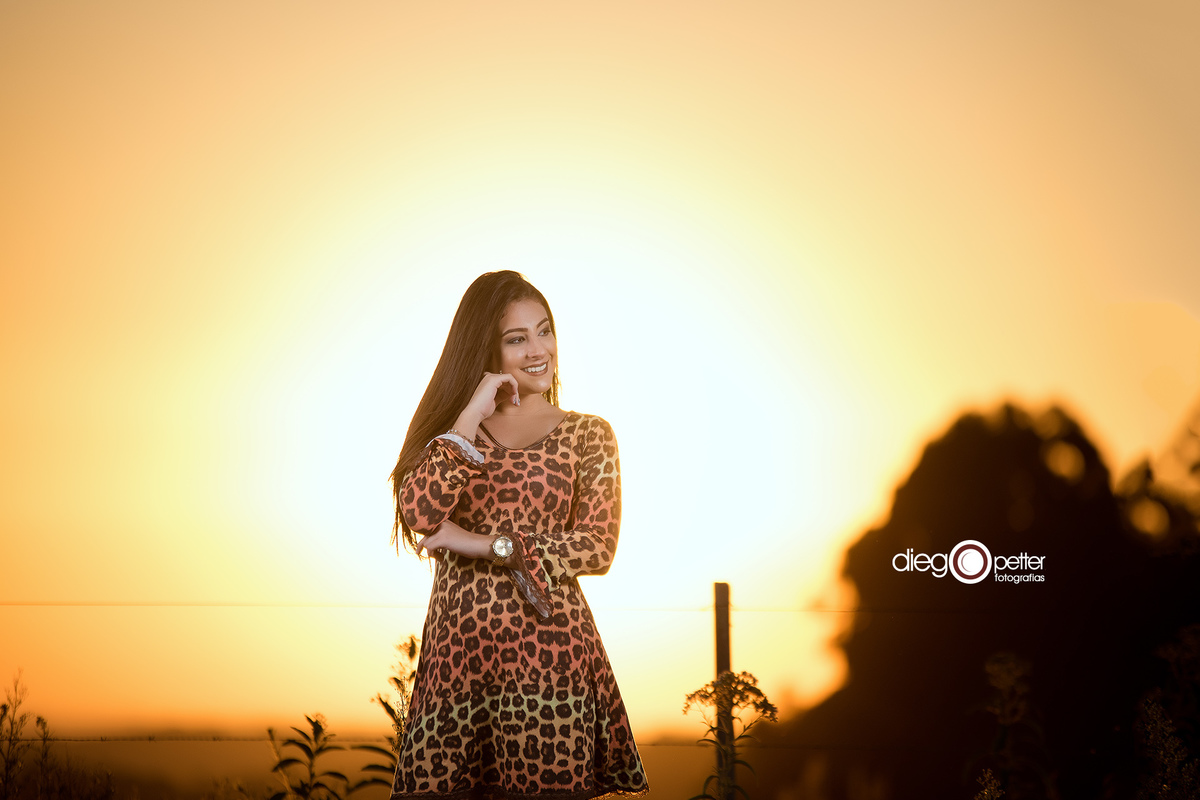 ensaio 15 anos no por do sol