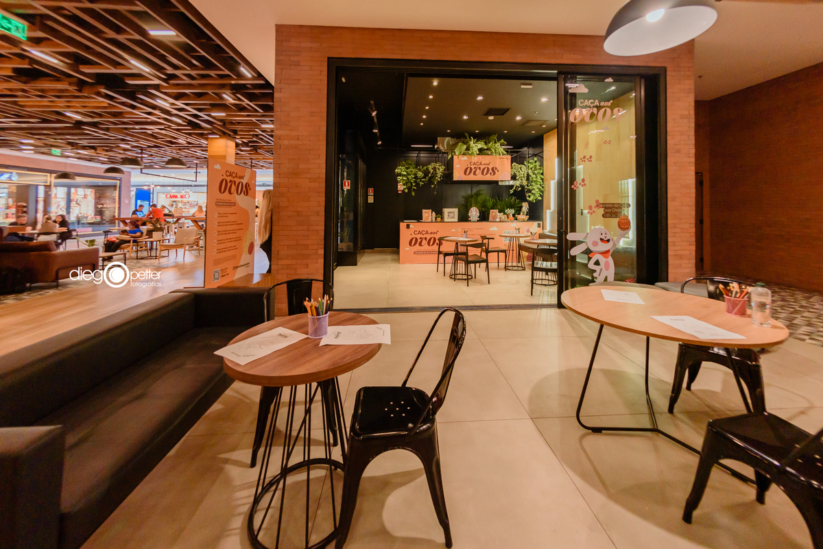 decoração loja de páscoa no barrashoppingsul