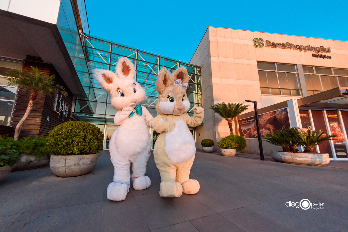 coelhos de páscoa no shopping