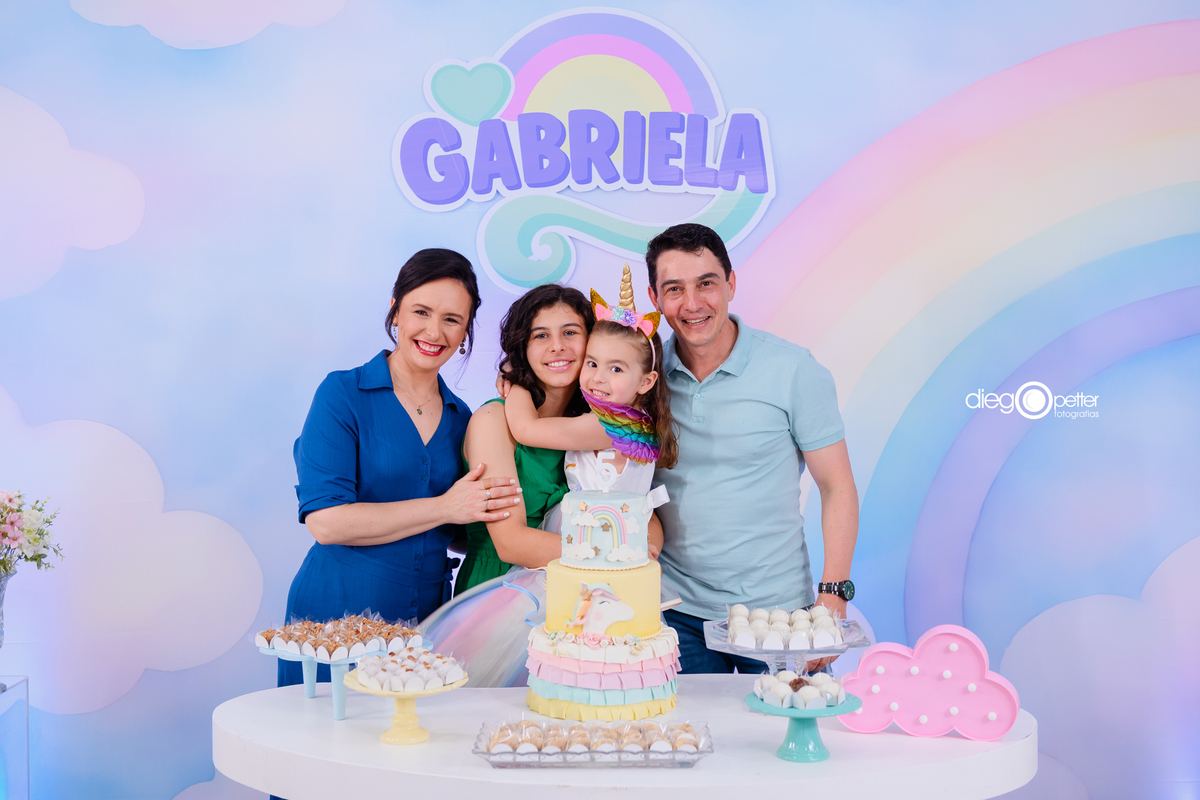 família nos 5 anos da gabriela