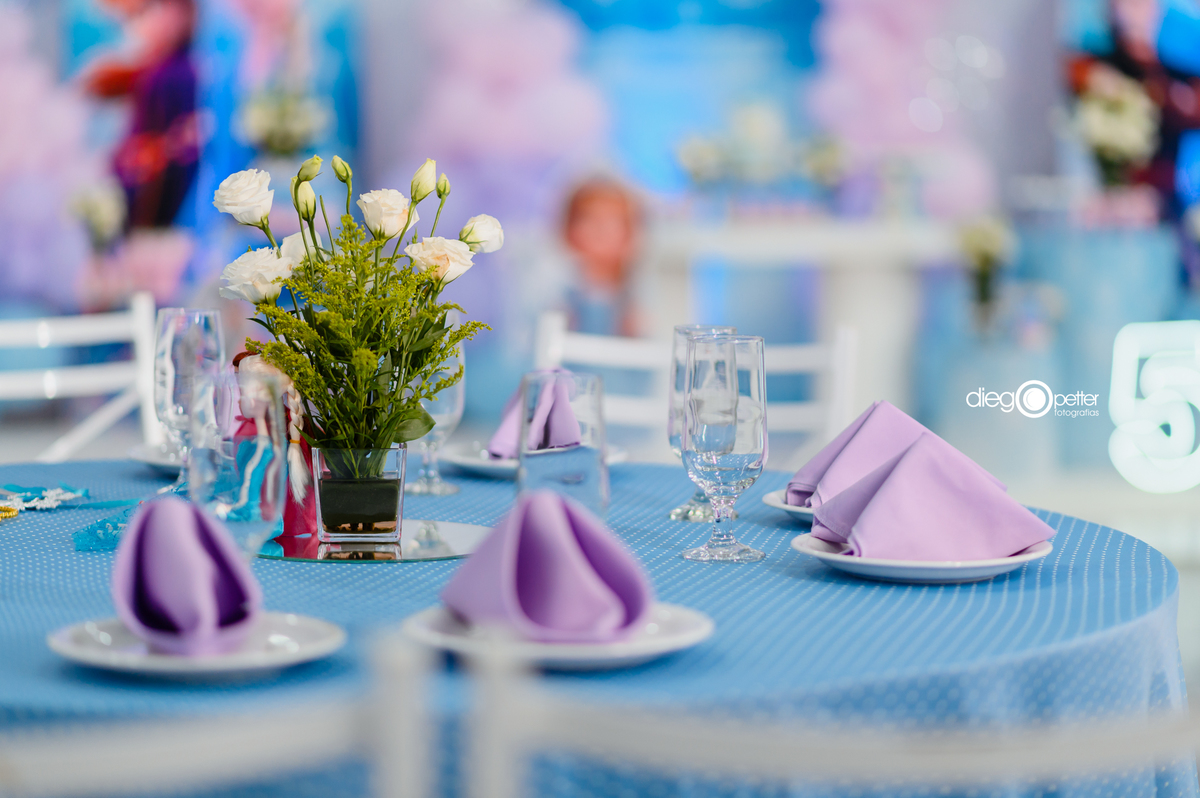 idéia de mesa para convidados em aniversário