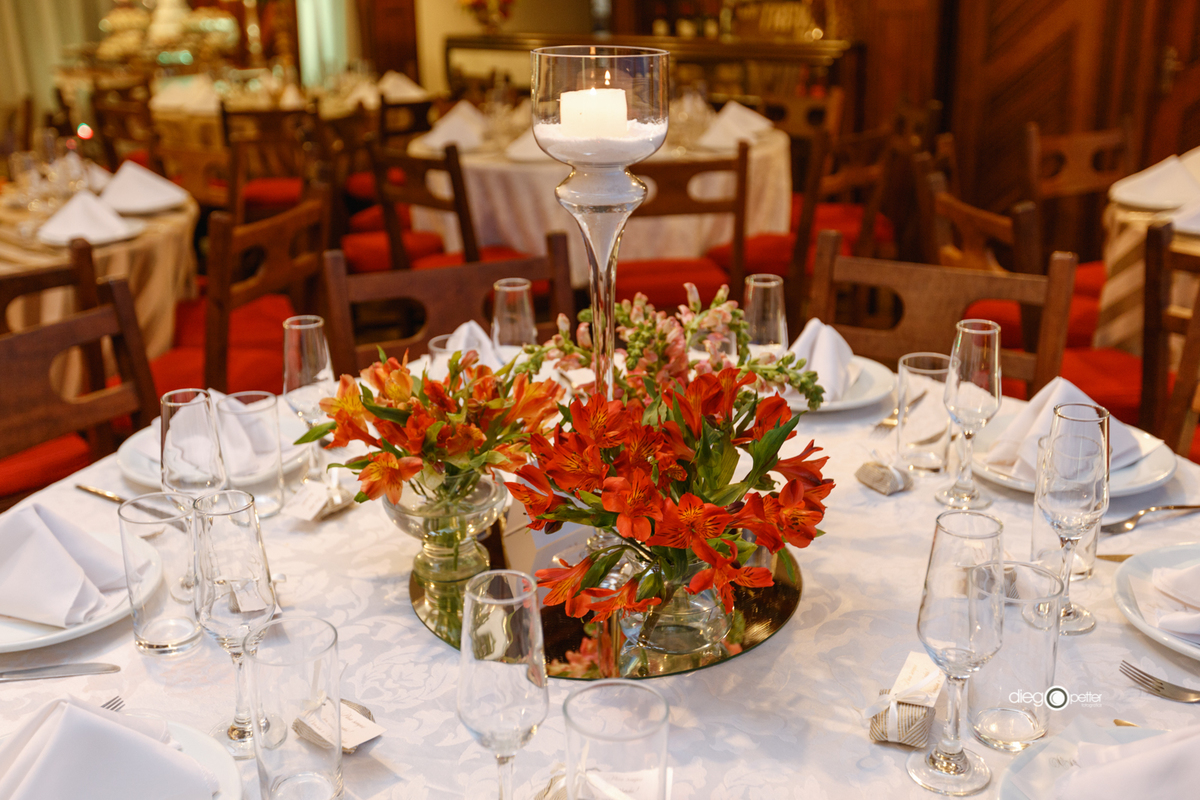 Mesa convidados Casamento no  La Traviatta em Soledade