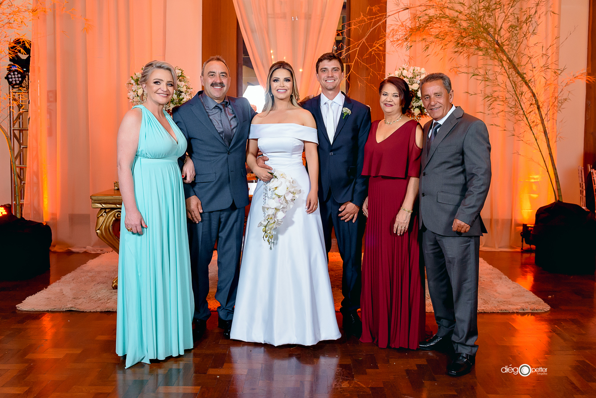 Família Casamento Francine e Gustavo Clube Comercial