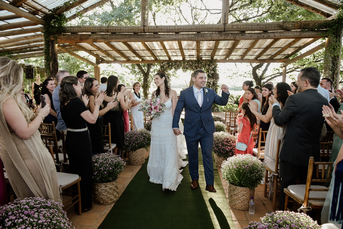 Cerimonia do casamento no reserva de Santa Clara