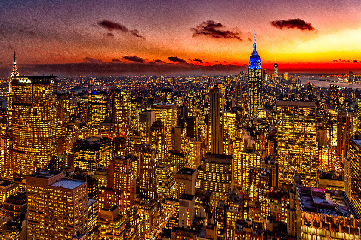 Fotos aérea de Manhattan New York com o Empire State Building destacado. Manhattan. nova york. new york. prédios de Manhattan. arranha-céus da Cidade de Nova Iorque. arranha-céu dos Estados Unidos.