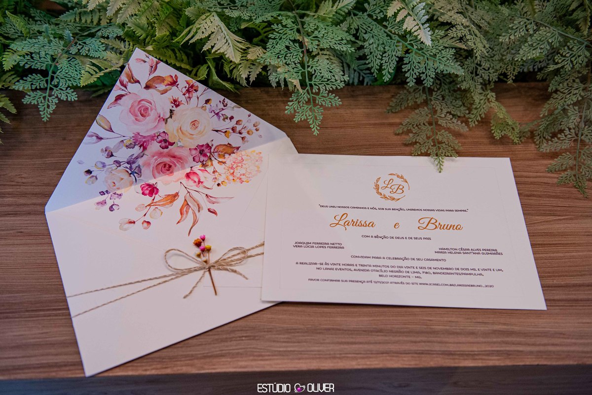 casamento lanai, convite de casamento,  convite floral