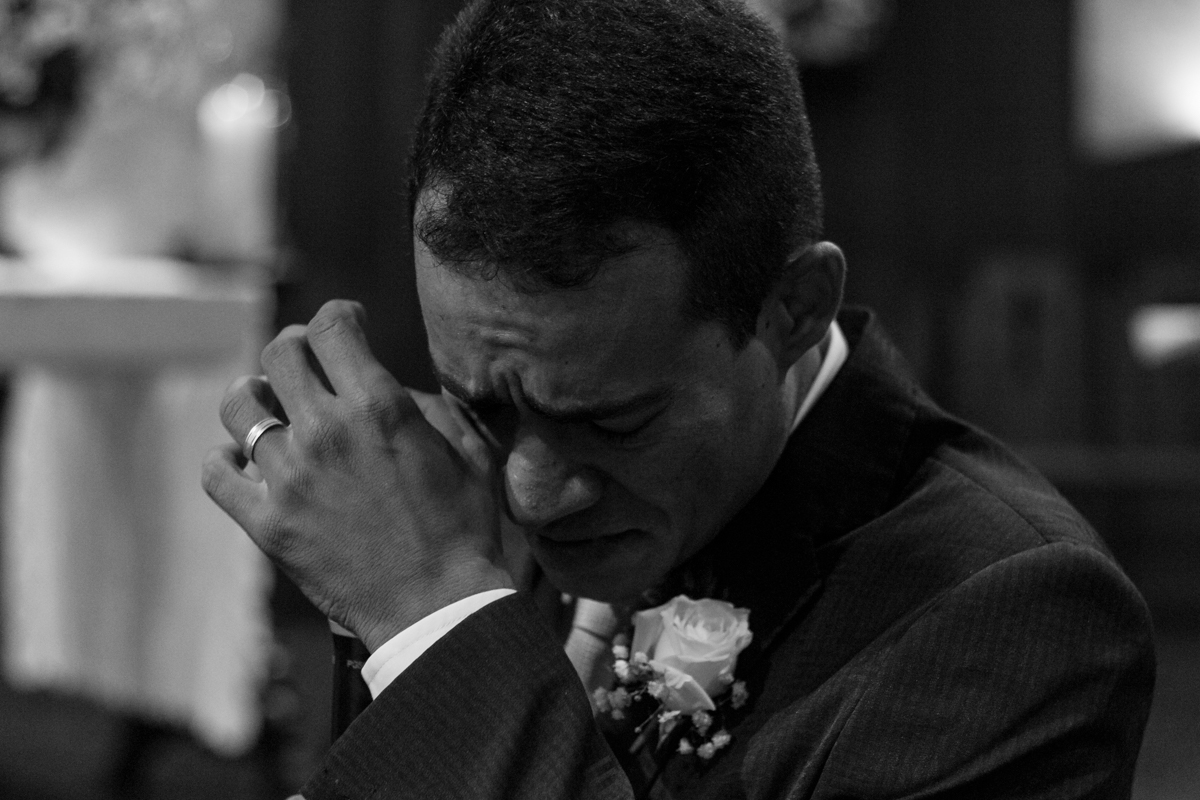 a emoção de ouvir os votos da noiva