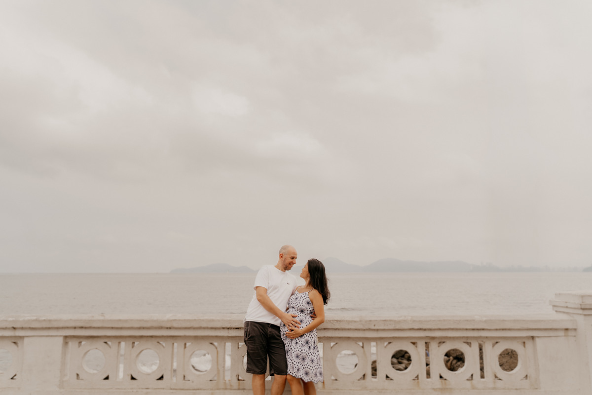 Ensaio Gestante na Praia em Santos