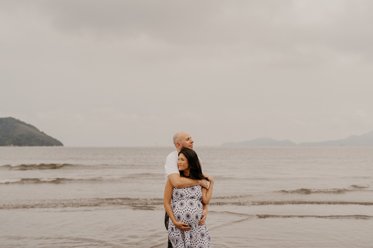 Ensaio Gestante na Praia em Santos