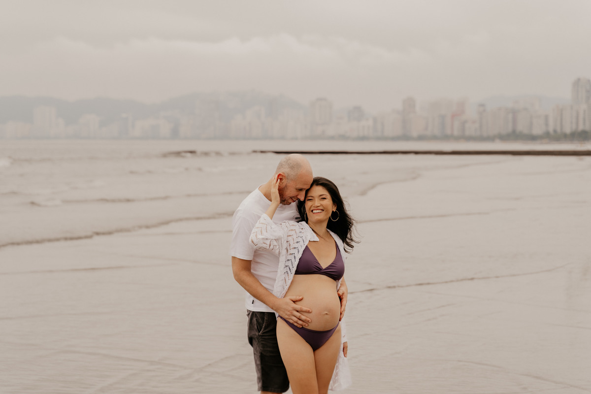 Ensaio Gestante na Praia em Santos