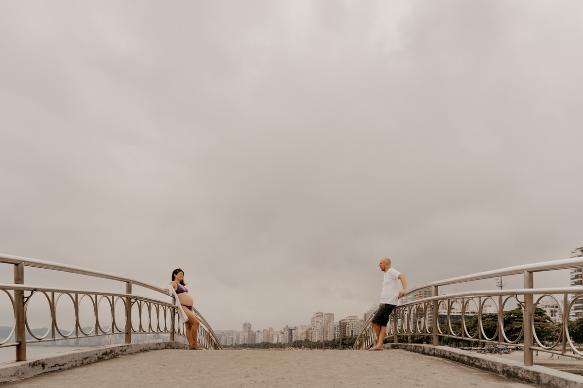 Ensaio Gestante na Praia em Santos