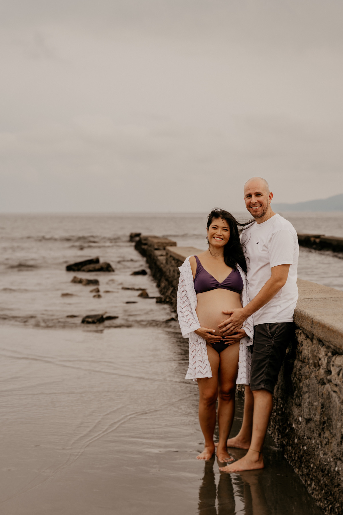 Ensaio Gestante na Praia em Santos