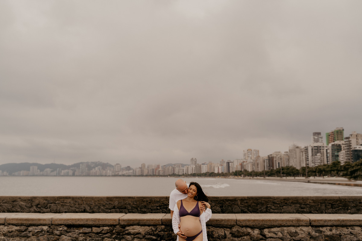 Ensaio Gestante na Praia em Santos