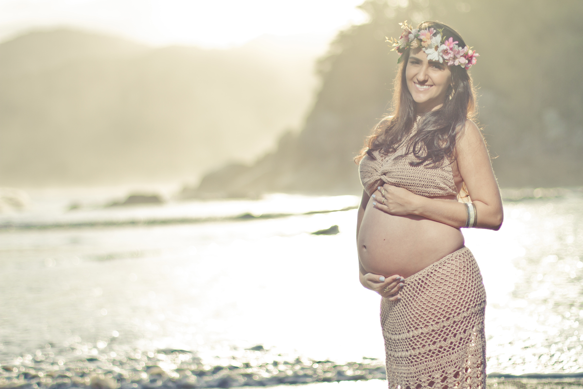 O ensaio dos sonhos da mamãe -Ensaio Gestante - Condomínio Iporanga - Praia das Conchas - Guarujá/SP