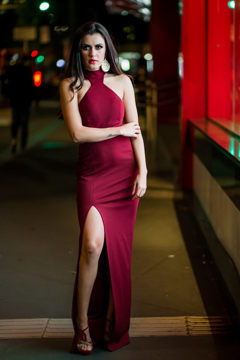 Ensaio noturno com a Aline Alvez