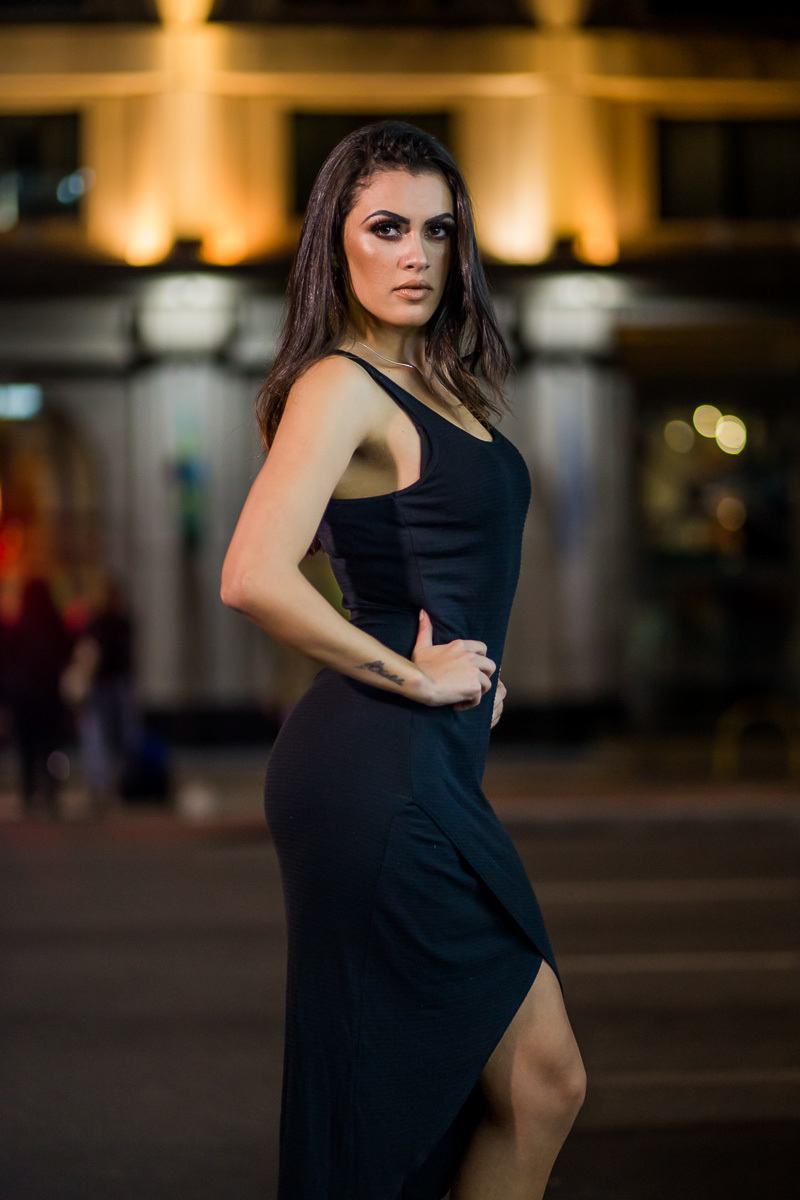 Ensaio noturno com a Aline Alvez