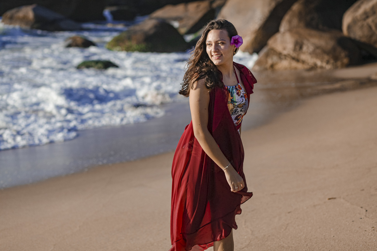 Ensaio Isabela 15 anos. Praia Vermelha do Centro. Ubatuba.