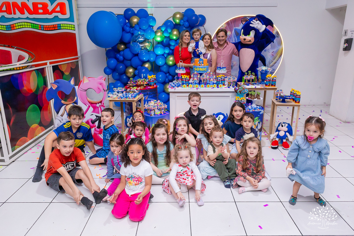 Vicente – 3 Anos – Sonic – Marcelo – Paula – Valentina - Fotografia de Família –- Parabéns – Antonio Rocha Fotografias – Pelotas 