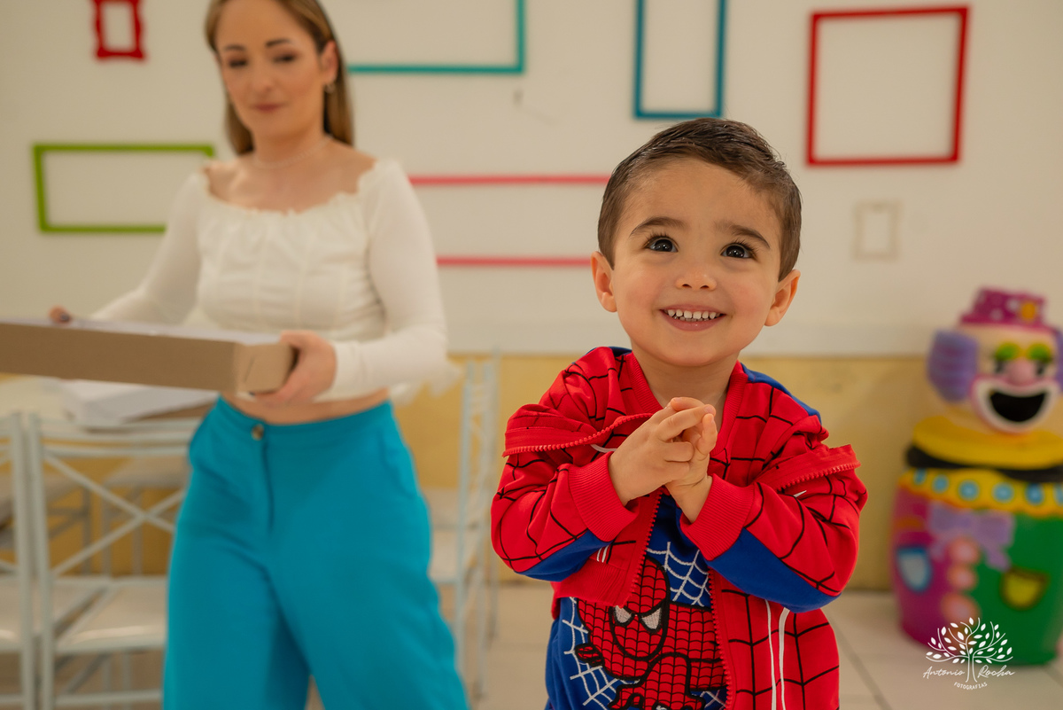 Gustavo – Gustavo 3 Anos – Ricardo – Samantha - Criança Feliz – Fotografia de Família – Homem Aranha – Fest Club - Parabéns – Antonio Rocha Fotografias – Pelotas 