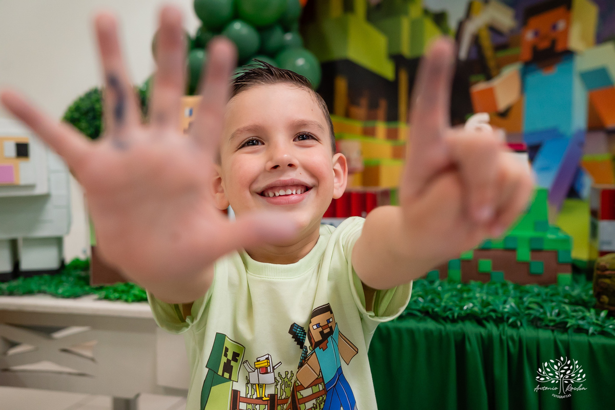 Bernardo – Bê – Douglas – Bianca - Antonella - Criança Feliz – Fotografia de Família – Minecraft - Parabéns – Antonio Rocha Fotografias – Pelotas