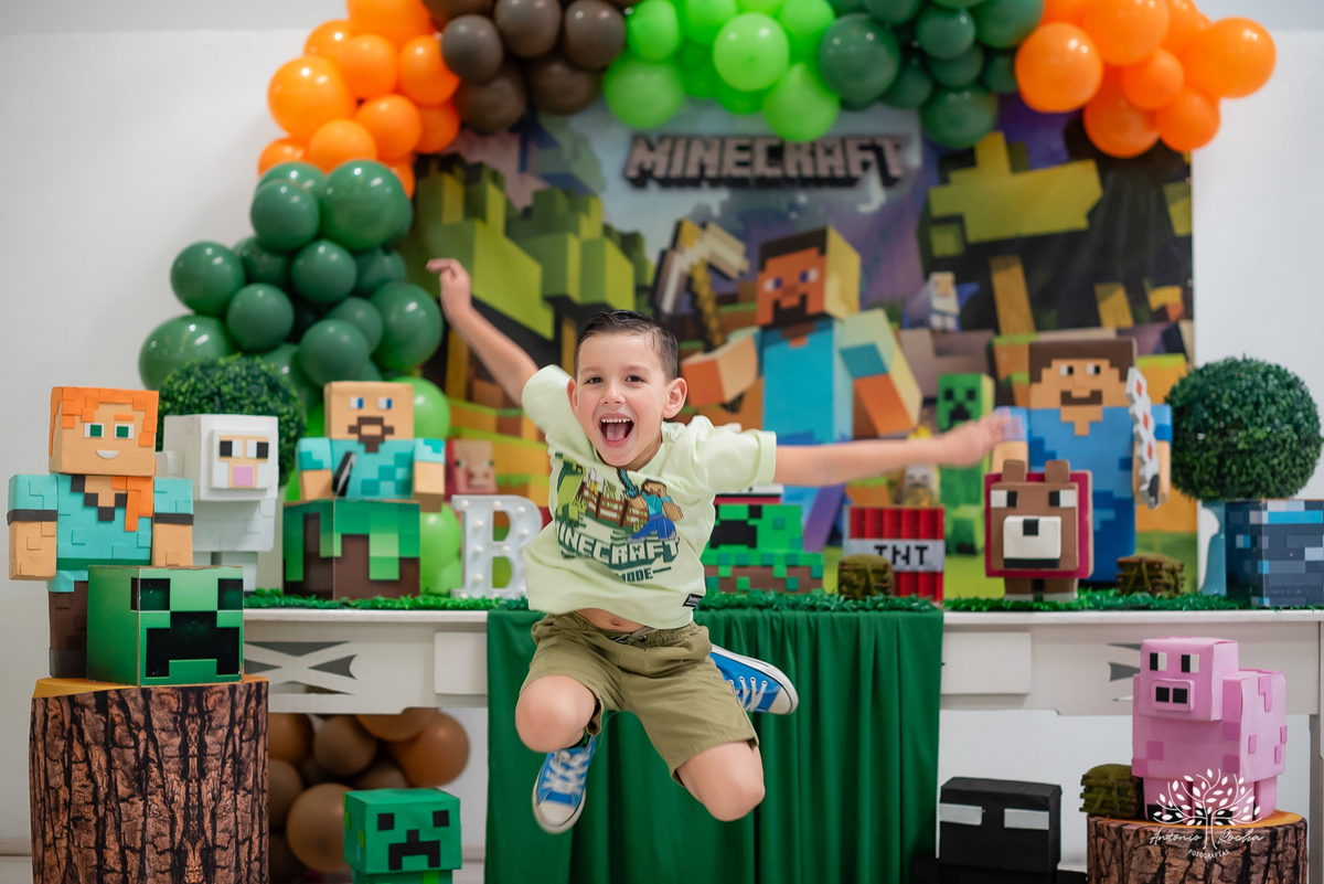 Bernardo – Bê – Douglas – Bianca - Antonella - Criança Feliz – Fotografia de Família – Minecraft - Parabéns – Antonio Rocha Fotografias – Pelotas