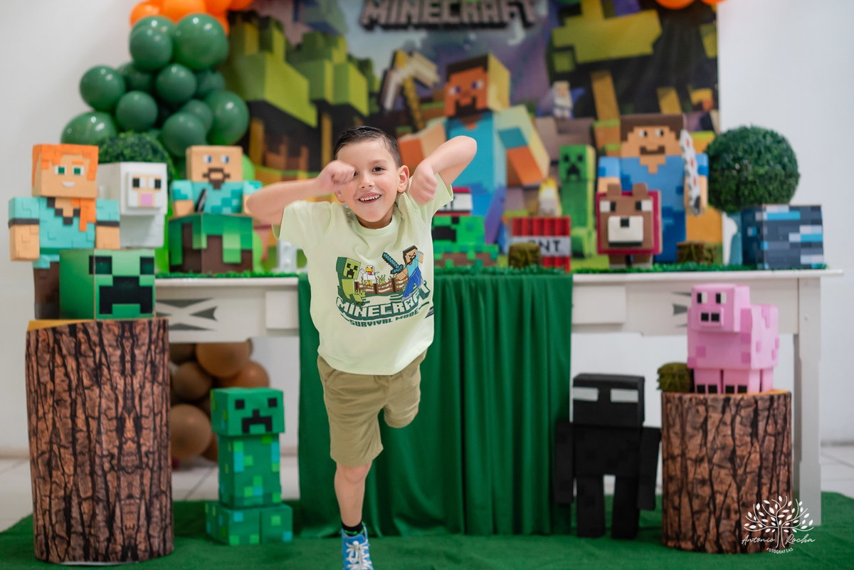 Bernardo – Bê – Douglas – Bianca - Antonella - Criança Feliz – Fotografia de Família – Minecraft - Parabéns – Antonio Rocha Fotografias – Pelotas