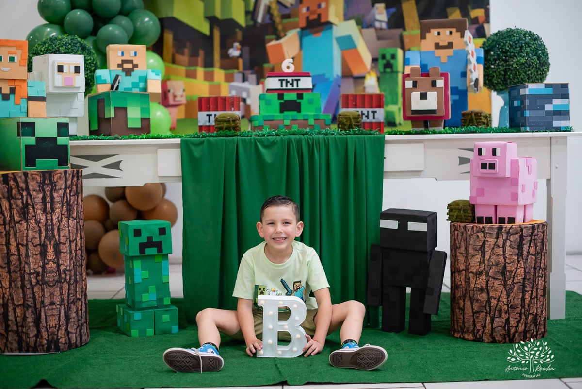 Bernardo – Bê – Douglas – Bianca - Antonella - Criança Feliz – Fotografia de Família – Minecraft - Parabéns – Antonio Rocha Fotografias – Pelotas