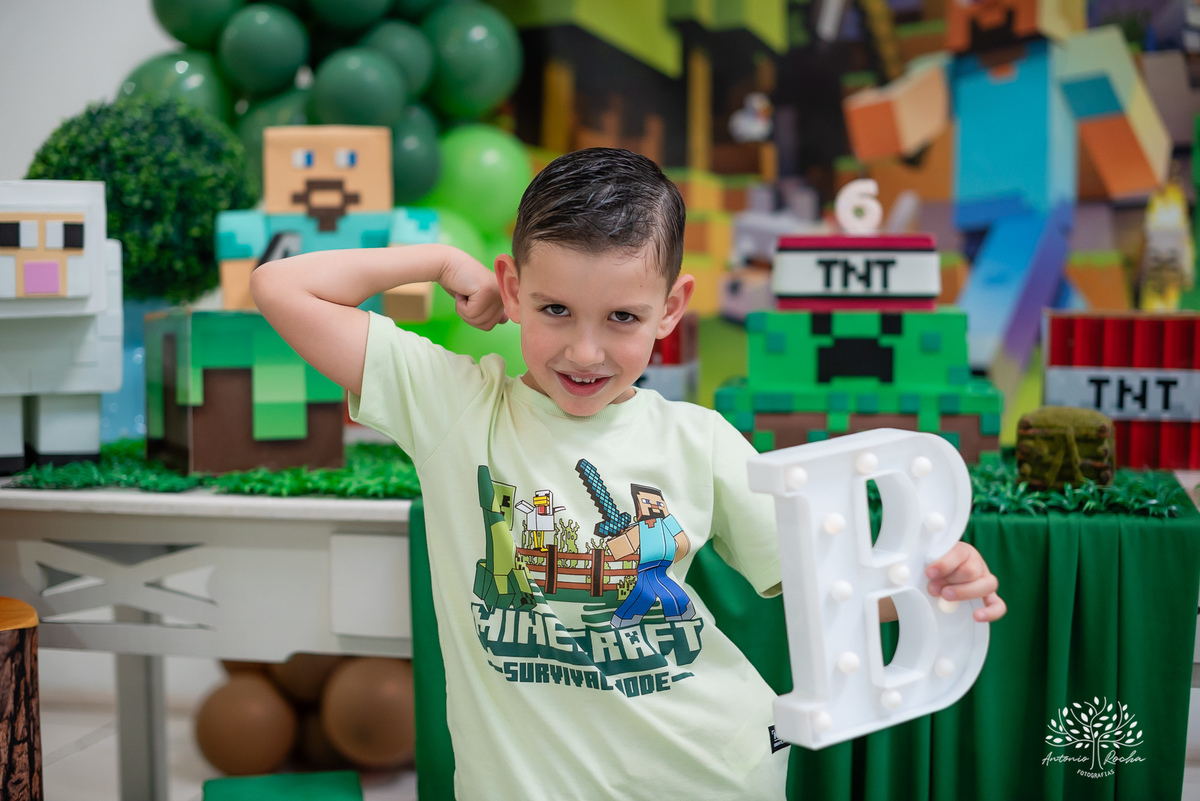 Bernardo – Bê – Douglas – Bianca - Antonella - Criança Feliz – Fotografia de Família – Minecraft - Parabéns – Antonio Rocha Fotografias – Pelotas