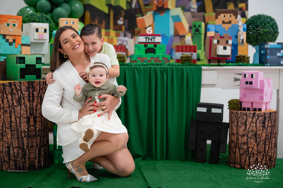 Bernardo – Bê – Douglas – Bianca - Antonella - Criança Feliz – Fotografia de Família – Minecraft - Parabéns – Antonio Rocha Fotografias – Pelotas