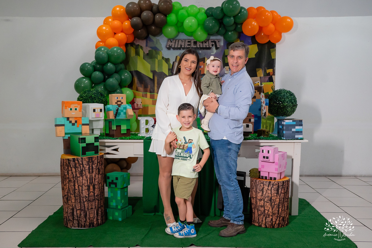 Bernardo – Bê – Douglas – Bianca - Antonella - Criança Feliz – Fotografia de Família – Minecraft - Parabéns – Antonio Rocha Fotografias – Pelotas