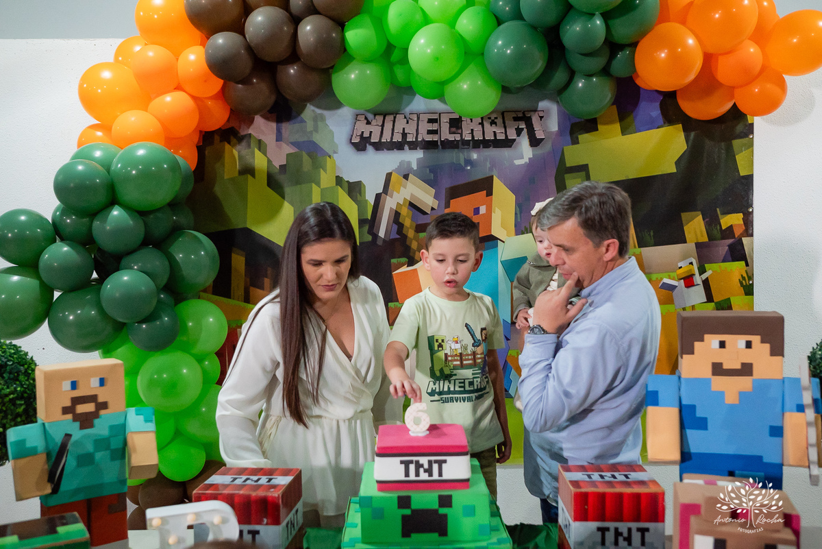 Bernardo – Bê – Douglas – Bianca - Antonella - Criança Feliz – Fotografia de Família – Minecraft - Parabéns – Antonio Rocha Fotografias – Pelotas
