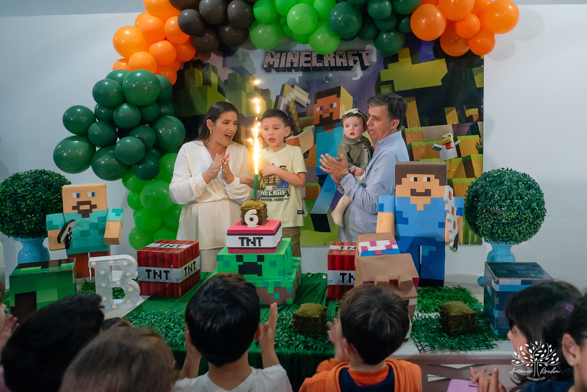 Bernardo – Bê – Douglas – Bianca - Antonella - Criança Feliz – Fotografia de Família – Minecraft - Parabéns – Antonio Rocha Fotografias – Pelotas