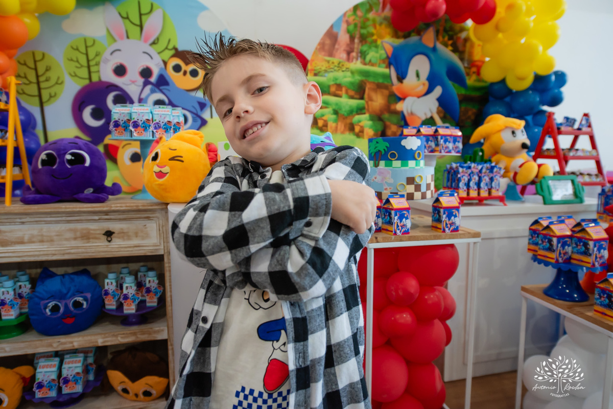 Thiago – Lucca – 6 anos – 1 ano – Primeiro Aninho – Roberta – Tairi – Bolo Fofo – Sonic – Loly Pop Festas infantis – São Francisco – Irmão mais velho – Irmão mais novo - Pelotas – Satolep – Antonio Rocha Fotografias