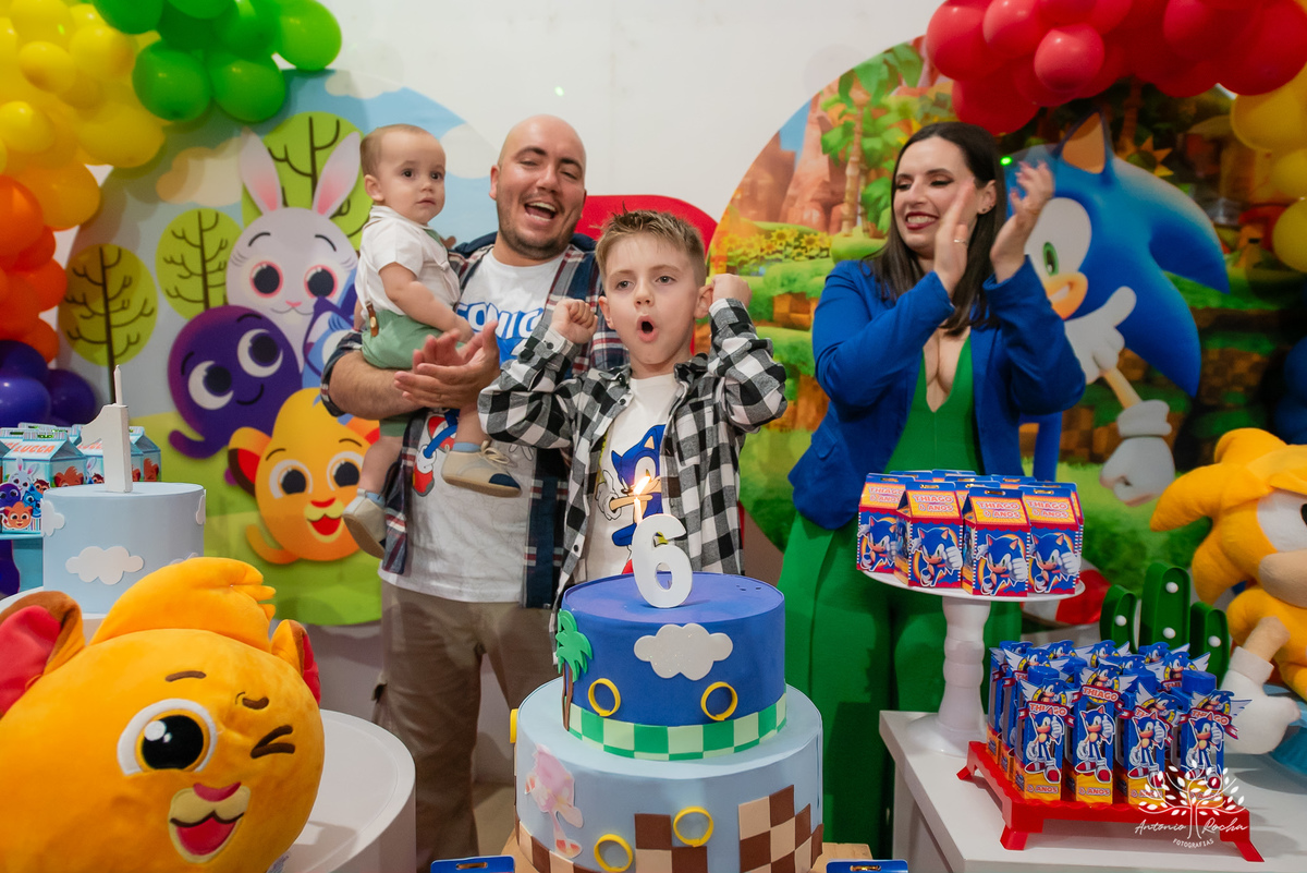 Thiago – Lucca – 6 anos – 1 ano – Primeiro Aninho – Roberta – Tairi – Bolo Fofo – Sonic – Loly Pop Festas infantis – São Francisco – Irmão mais velho – Irmão mais novo - Pelotas – Satolep – Antonio Rocha Fotografias