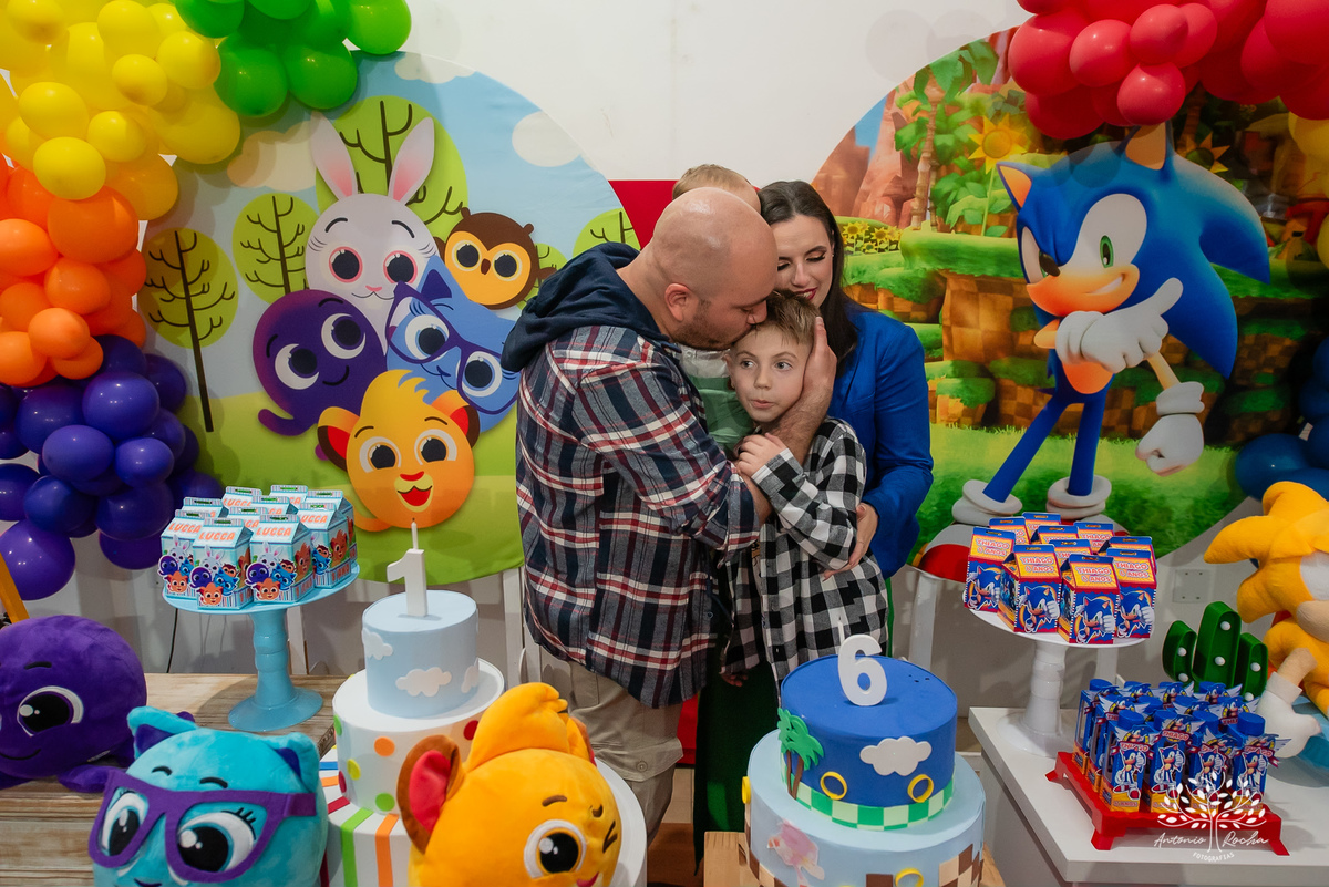 Thiago – Lucca – 6 anos – 1 ano – Primeiro Aninho – Roberta – Tairi – Bolo Fofo – Sonic – Loly Pop Festas infantis – São Francisco – Irmão mais velho – Irmão mais novo - Pelotas – Satolep – Antonio Rocha Fotografias