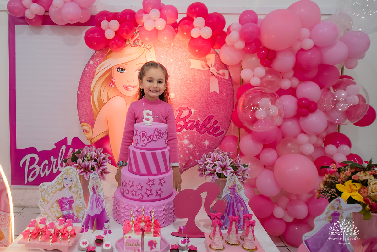Sarah – 5 anos - Festa Infantil - Festa de Criança - Fotografia de Família – Barbie - Antonio Rocha Fotografias - Satolep - Pelotas