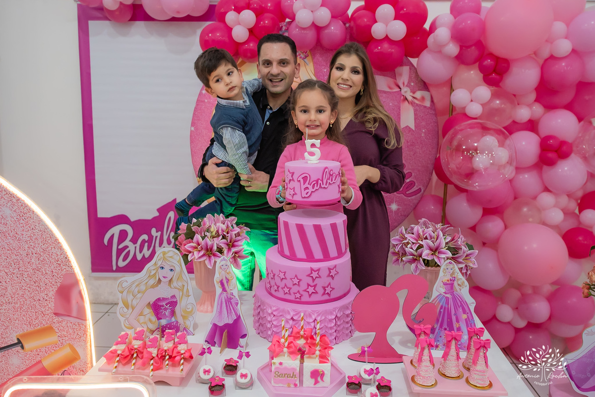 Sarah – 5 anos - Festa Infantil - Festa de Criança - Fotografia de Família – Barbie - Antonio Rocha Fotografias - Satolep - Pelotas