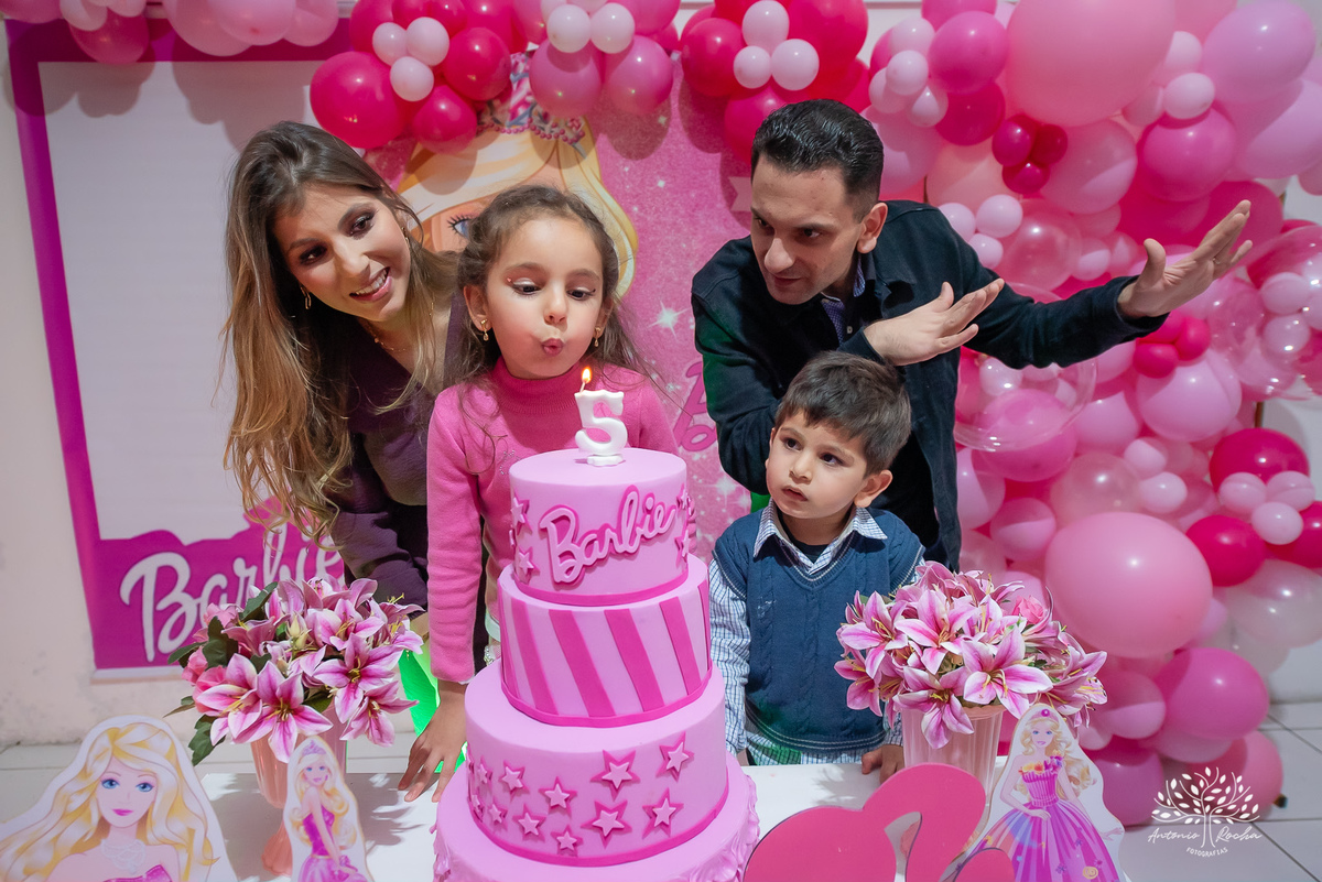 Sarah – 5 anos - Festa Infantil - Festa de Criança - Fotografia de Família – Barbie - Antonio Rocha Fotografias - Satolep - Pelotas